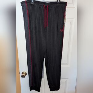 And1 Double Team Black Basketball Jogger Pants with Red Piping